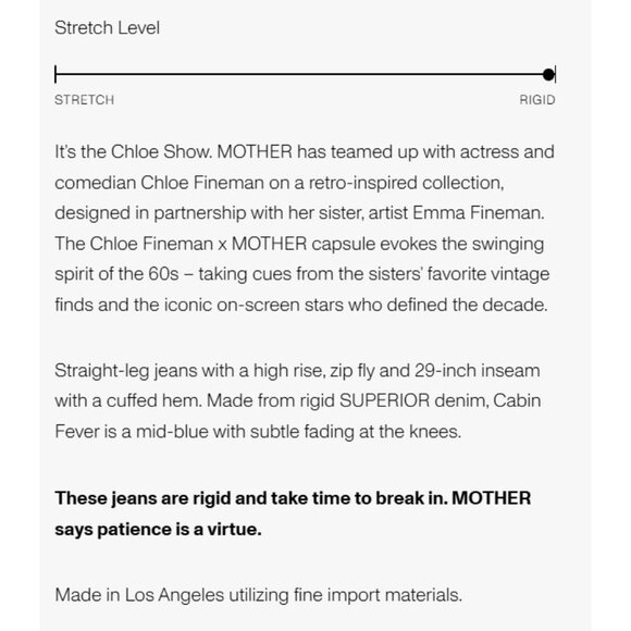 NWT Chloe Fineman x MOTHER The Glider Hover Cuff in Cabin Fever Rigid Jeans 26 - Picture 12 of 12